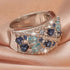 Marvelous Dazzling Blue Topaz 18K White Gold-Plated Zirconia Bridal, Wedding, Engagement Valentine's Women Ring